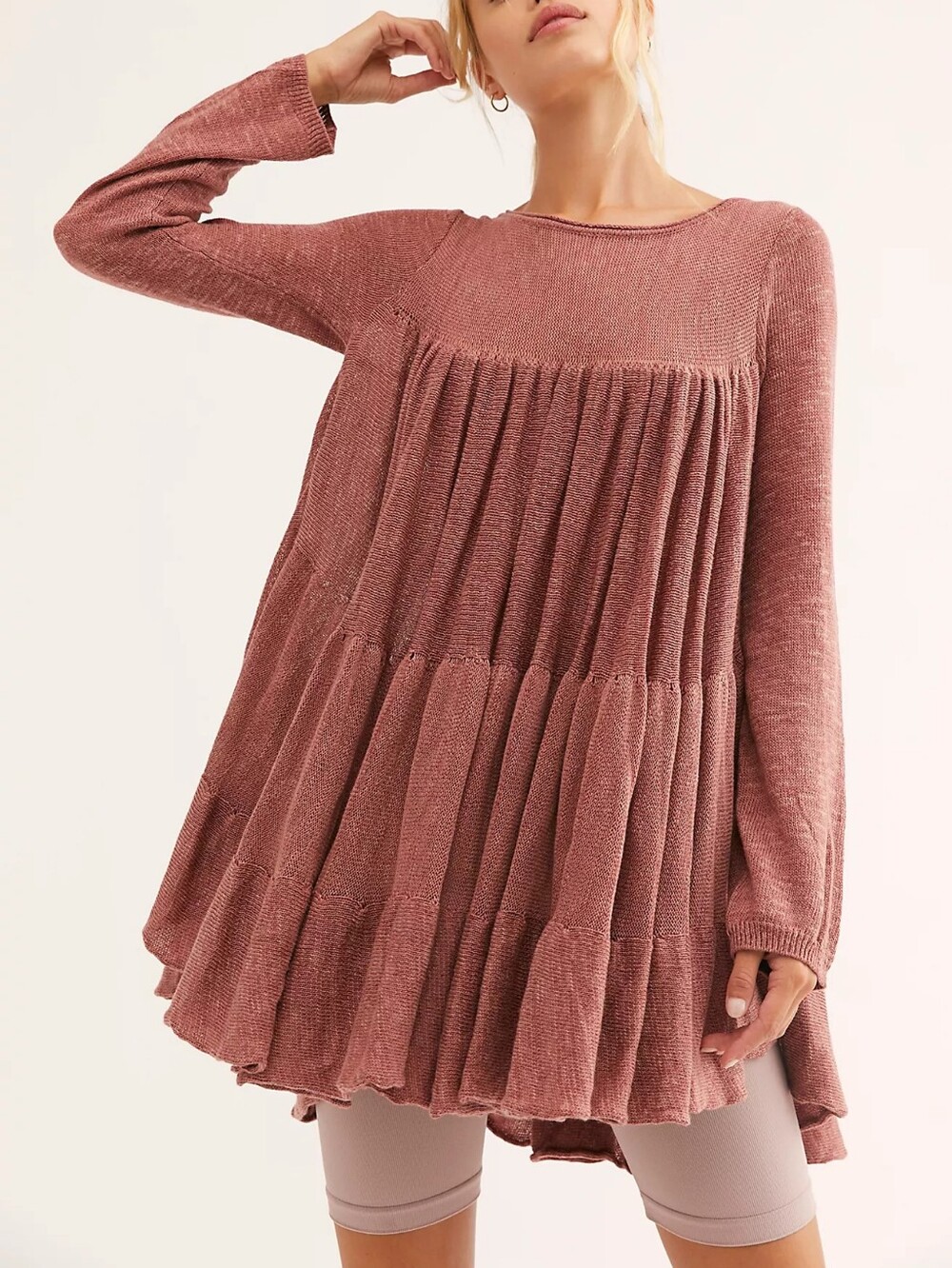 Free People Midnight Ruffles Shapeless Tunic